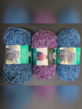 Country Loom Tweed Yarn Bundle - Blue & Purple VINTAGE